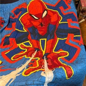 Vintage Rare HTF Spider-Man Twin Size Quilt/Blanket/Throw